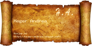 Heger Andrea névjegykártya